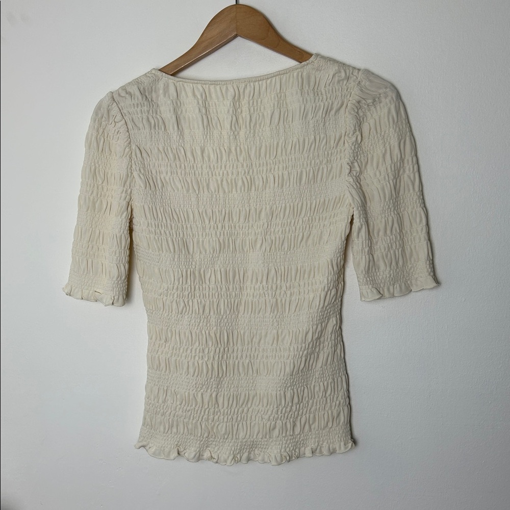 Frame Shirred jersey top - Picture 3 of 5
